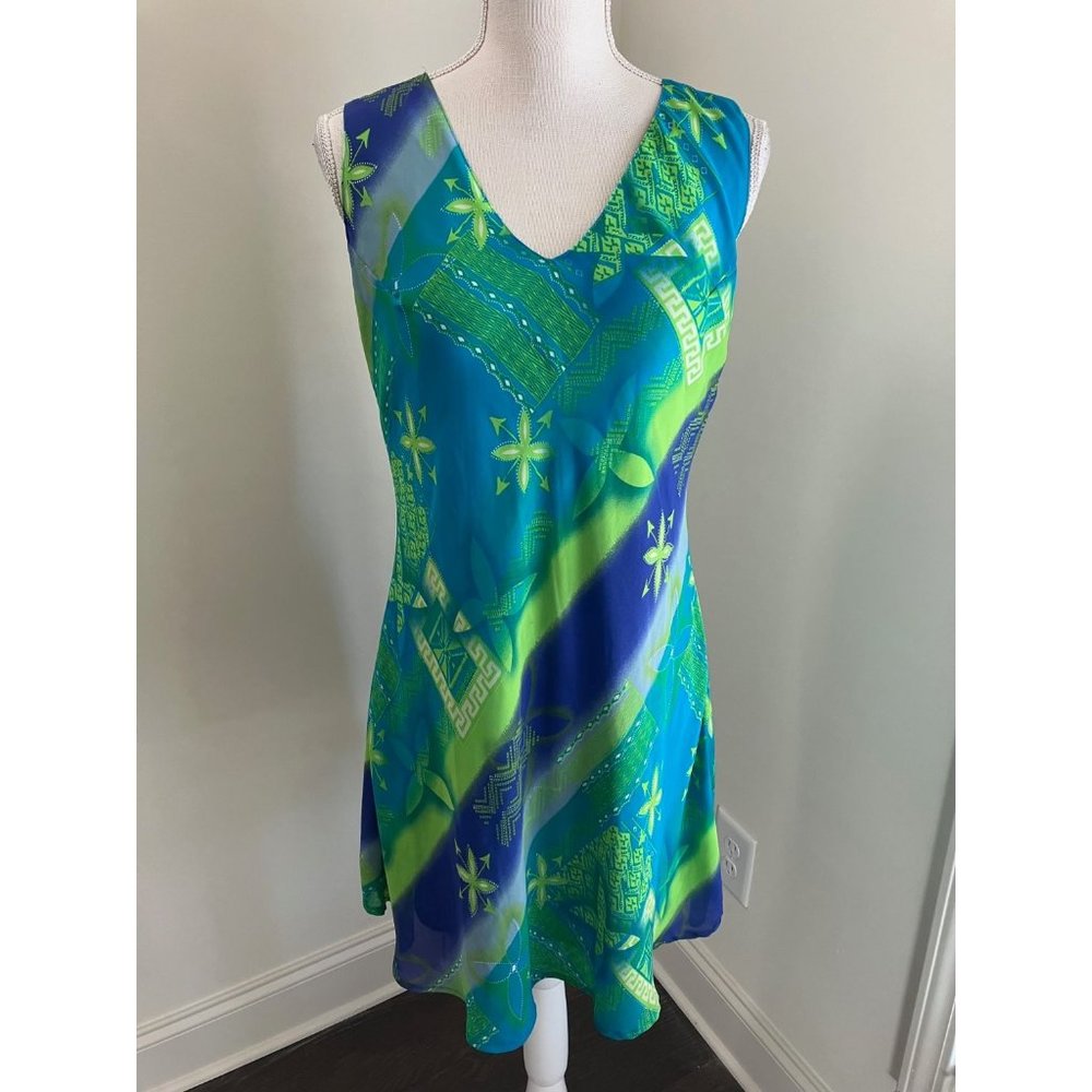 A Wild Thyme Sleeveless Blue Green Dress Size 6